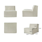 Canapé d'angle modulable moderne avec 3 oreillers, canapé de salon convertible avec poufs