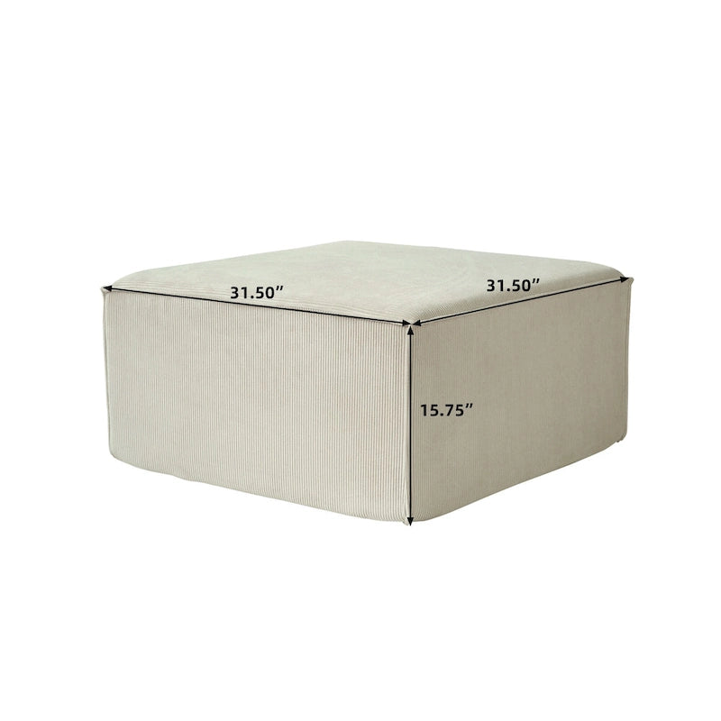 Canapé d'angle modulable moderne avec 3 oreillers, canapé de salon convertible avec poufs