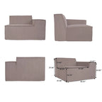 Canapé d'angle modulable moderne avec 3 oreillers, canapé de salon convertible avec poufs