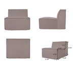Canapé d'angle modulable moderne avec 3 oreillers, canapé de salon convertible avec poufs