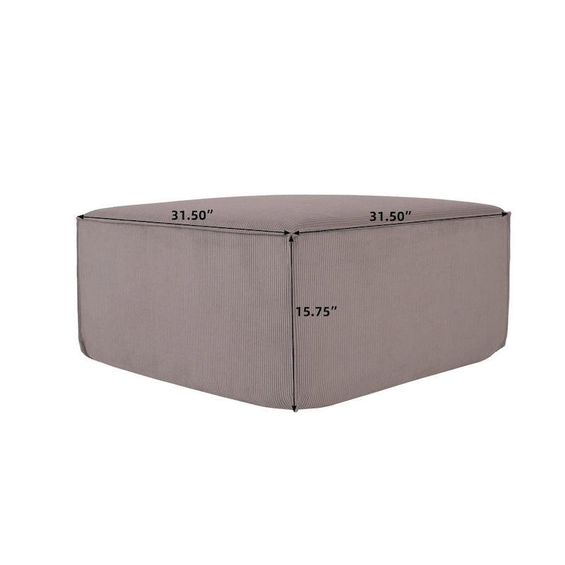 Canapé d'angle modulable moderne avec 3 oreillers, canapé de salon convertible avec poufs