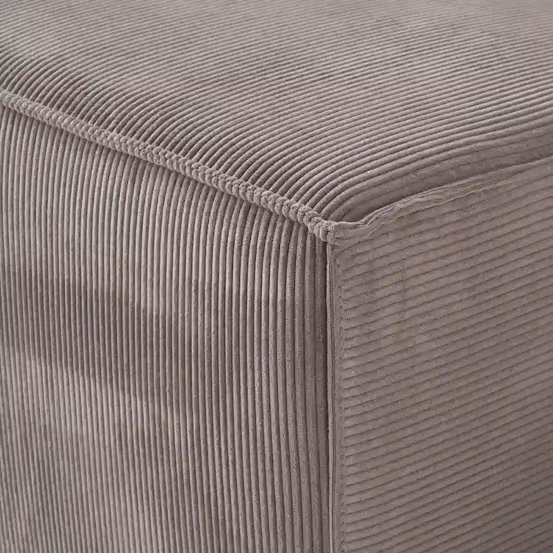 Canapé d'angle modulable moderne avec 3 oreillers, canapé de salon convertible avec poufs