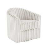 Fauteuil d'appoint pivotant à 360 degrés en fausse fourrure de lapin