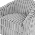 Fauteuil d'appoint pivotant à 360 degrés en fausse fourrure de lapin