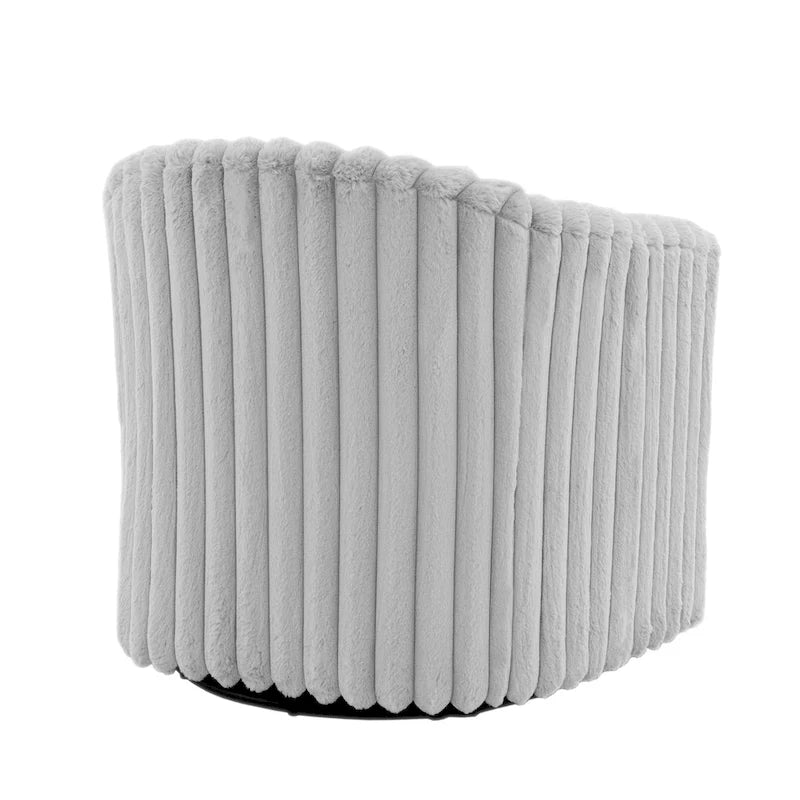 Fauteuil d'appoint pivotant à 360 degrés en fausse fourrure de lapin