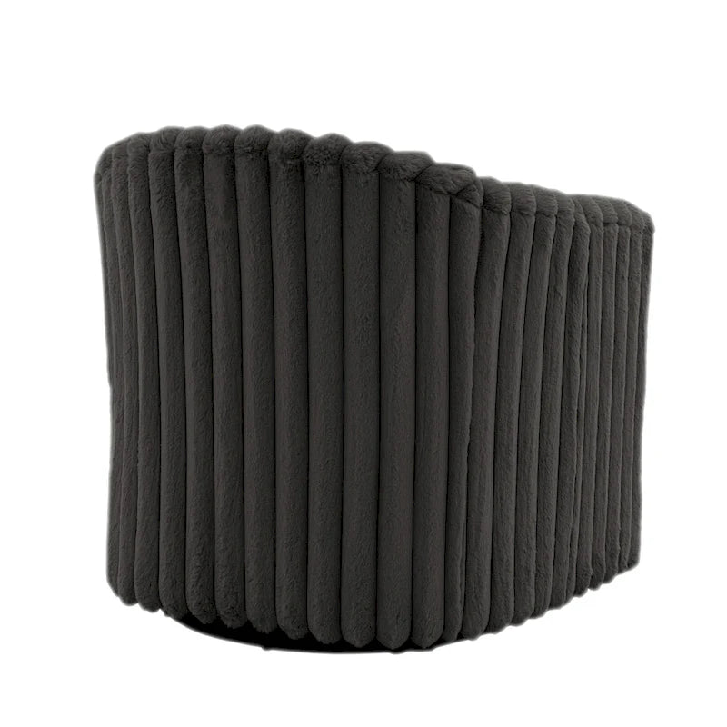 Fauteuil d'appoint pivotant à 360 degrés en fausse fourrure de lapin