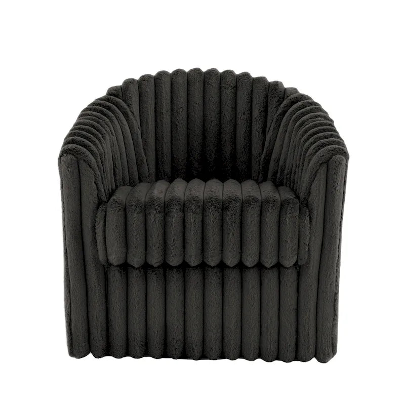 Fauteuil d'appoint pivotant à 360 degrés en fausse fourrure de lapin