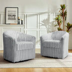 Fauteuil d'appoint pivotant à 360 degrés en fausse fourrure de lapin