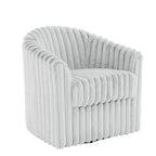 Fauteuil d'appoint pivotant à 360 degrés en fausse fourrure de lapin