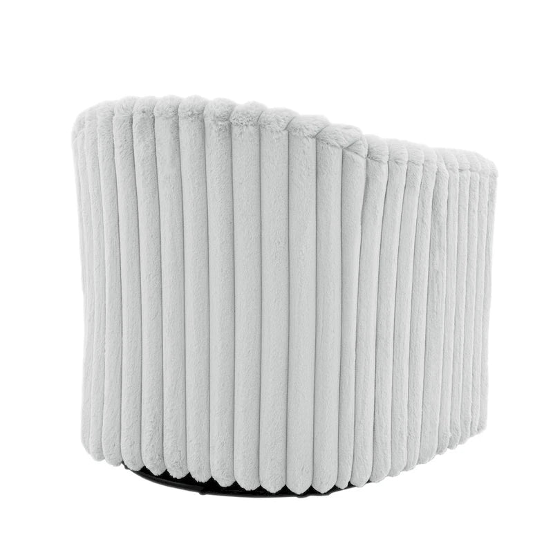 Fauteuil d'appoint pivotant à 360 degrés en fausse fourrure de lapin