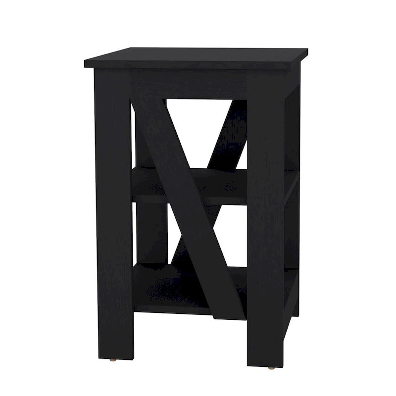 Table d'appoint avec étagère de rangement