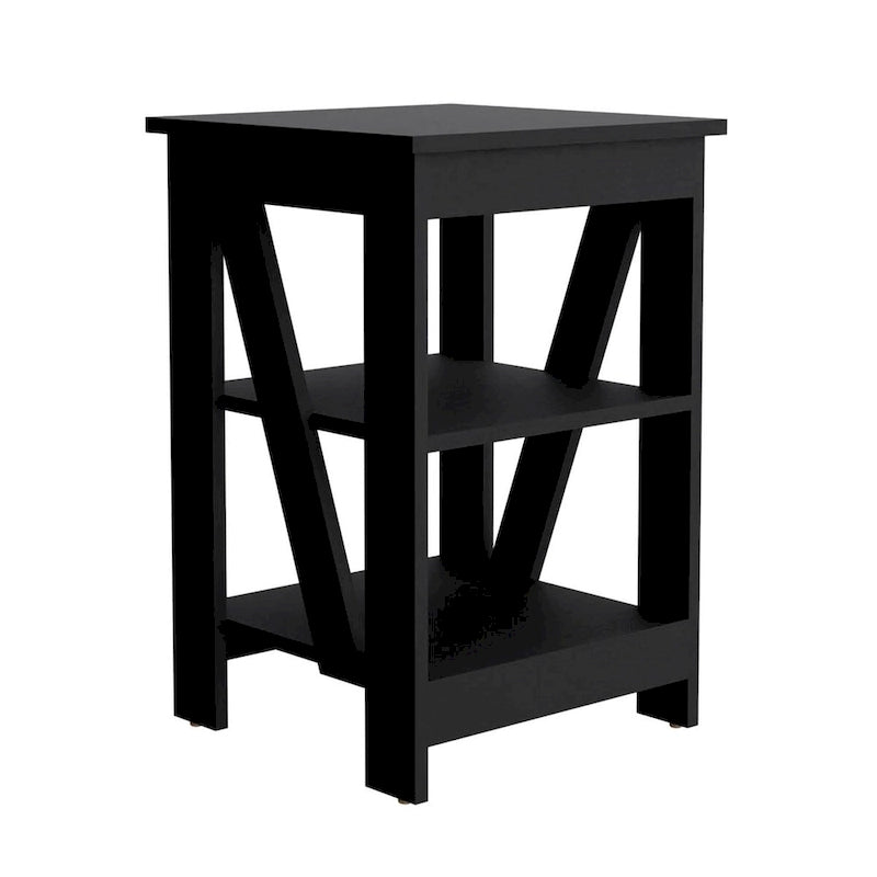Table d'appoint avec étagère de rangement