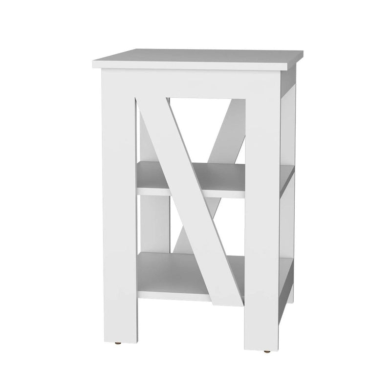 Table d'appoint avec étagère de rangement