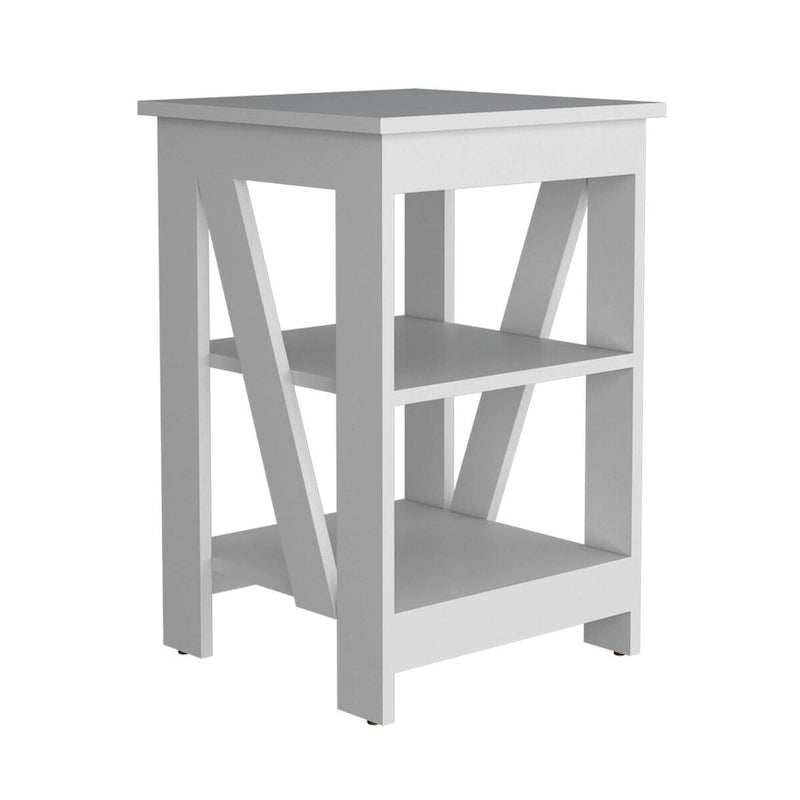 Table d'appoint avec étagère de rangement
