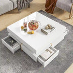 Table basse moderne laquée avec 4 tiroirs