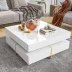 Table basse moderne laquée avec 4 tiroirs