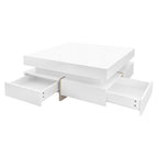 Table basse moderne laquée avec 4 tiroirs