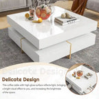 Table basse moderne laquée avec 4 tiroirs