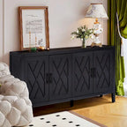 Buffet bas de rangement quatre portes Accent pour salle à manger, entrée et couloir