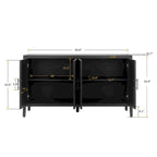 Buffet bas de rangement quatre portes Accent pour salle à manger, entrée et couloir