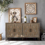 Buffet bas de rangement quatre portes Accent pour salle à manger, entrée et couloir
