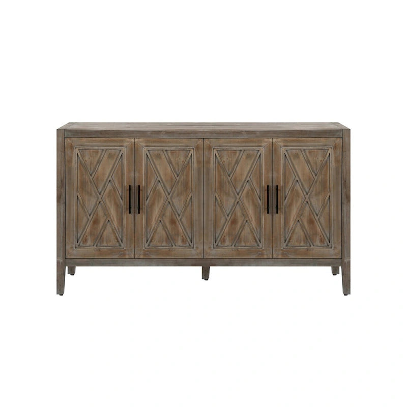 Buffet bas de rangement quatre portes Accent pour salle à manger, entrée et couloir