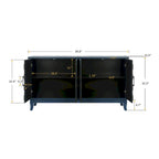 Buffet bas de rangement quatre portes Accent pour salle à manger, entrée et couloir