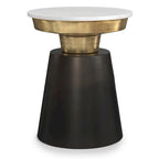 Table d'appoint contemporaine en métal noir et or de 40 cm de large