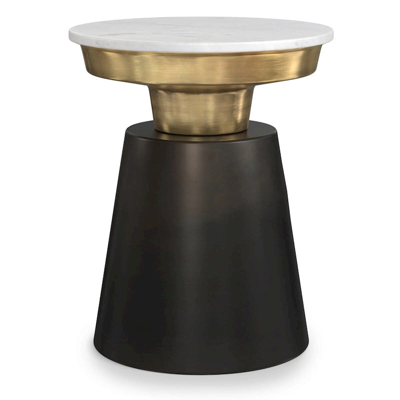 Table d'appoint contemporaine en métal noir et or de 40 cm de large