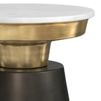 Table d'appoint contemporaine en métal noir et or de 40 cm de large
