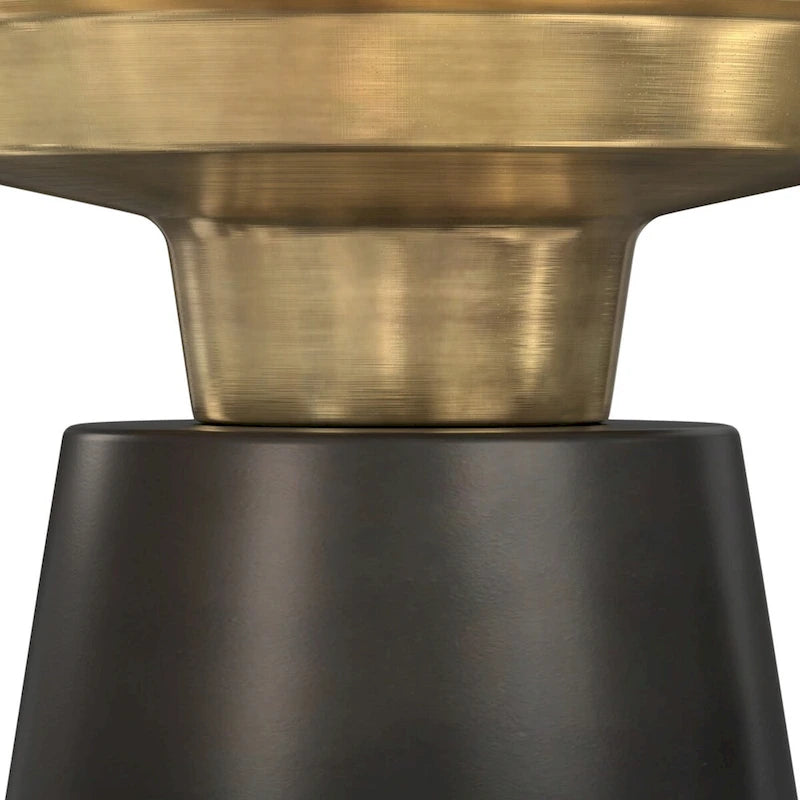 Table d'appoint contemporaine en métal noir et or de 40 cm de large