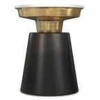 Table d'appoint contemporaine en métal noir et or de 40 cm de large