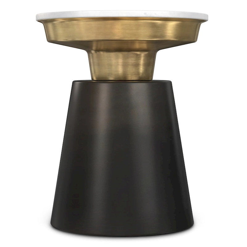 Table d'appoint contemporaine en métal noir et or de 40 cm de large