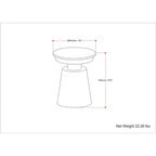 Table d'appoint contemporaine en métal noir et or de 40 cm de large