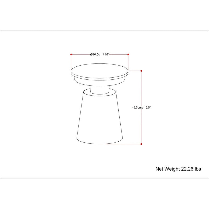 Table d'appoint contemporaine en métal noir et or de 40 cm de large