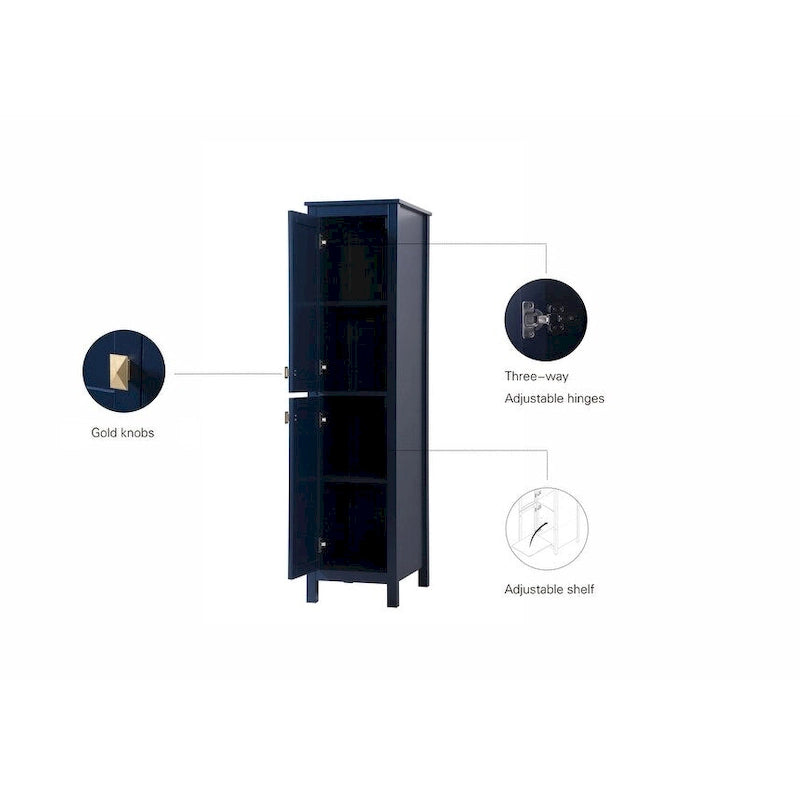 Meuble de rangement pour linge de salle de bain autoportant de 16 pouces