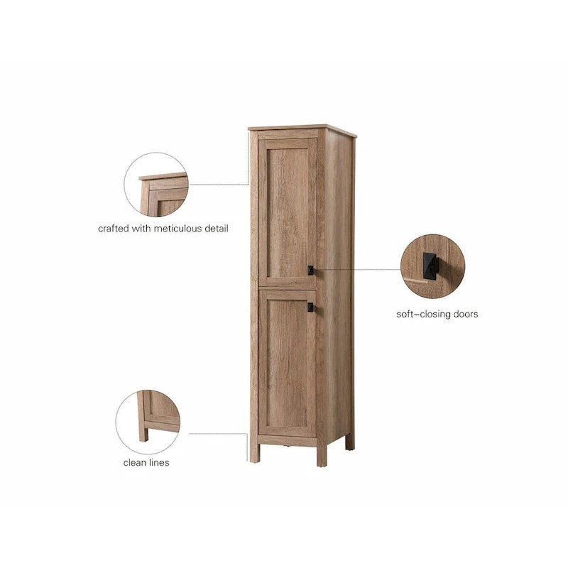 Meuble de rangement pour linge de salle de bain autoportant de 16 pouces