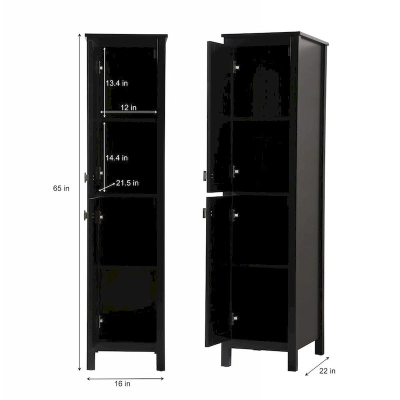 Meuble de rangement pour linge de salle de bain autoportant de 16 pouces