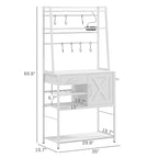 Étagère de Boulanger avec Prise de Courant, Lumières LED et Étagères de Rangement