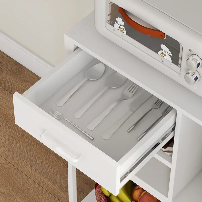 Étagère de Boulanger avec Prise de Courant, Lumières LED et Étagères de Rangement