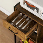 Étagère de Boulanger avec Prise de Courant, Lumières LED et Étagères de Rangement