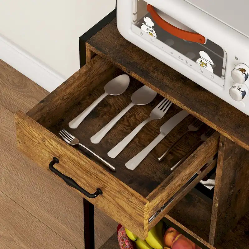 Étagère de Boulanger avec Prise de Courant, Lumières LED et Étagères de Rangement