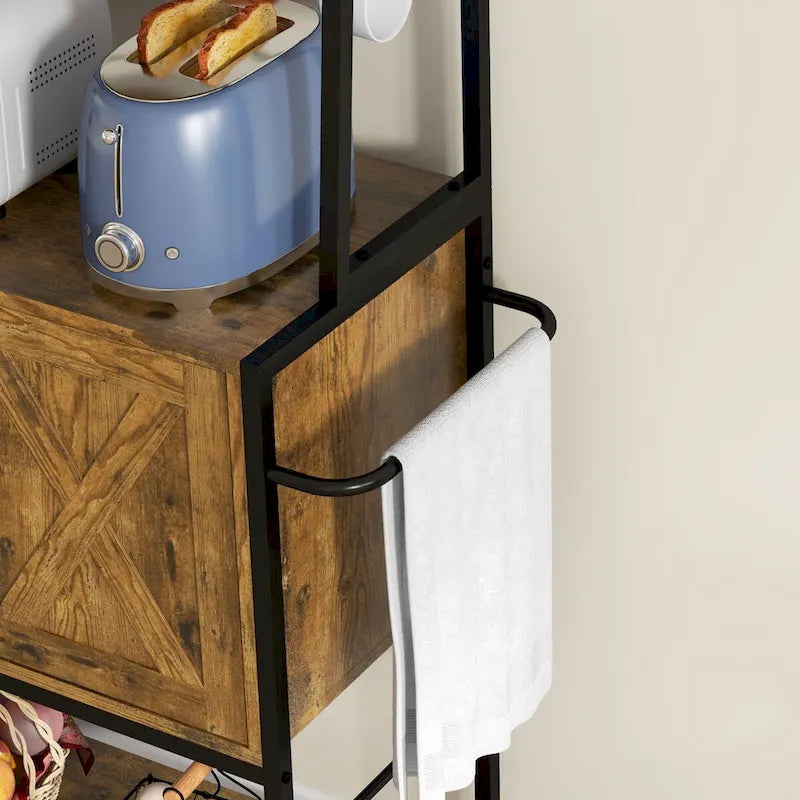Étagère de Boulanger avec Prise de Courant, Lumières LED et Étagères de Rangement