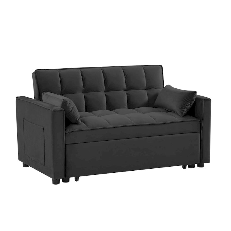 Canapé-lit futon moderne en velours, petit canapé deux places