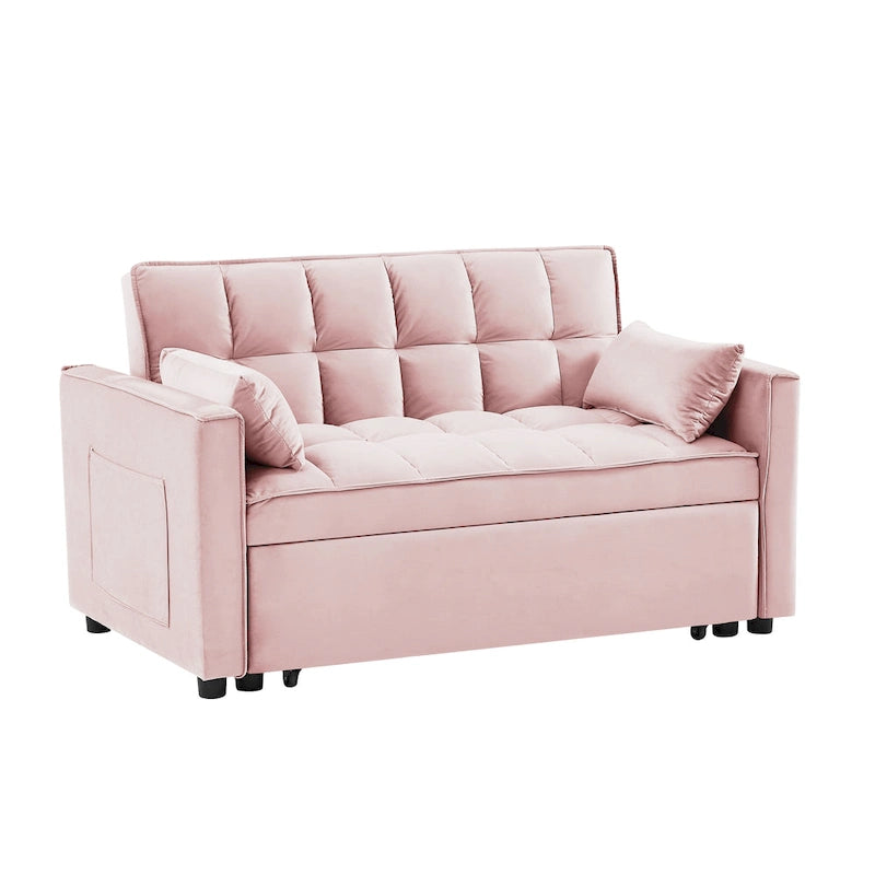 Canapé-lit futon moderne en velours, petit canapé deux places