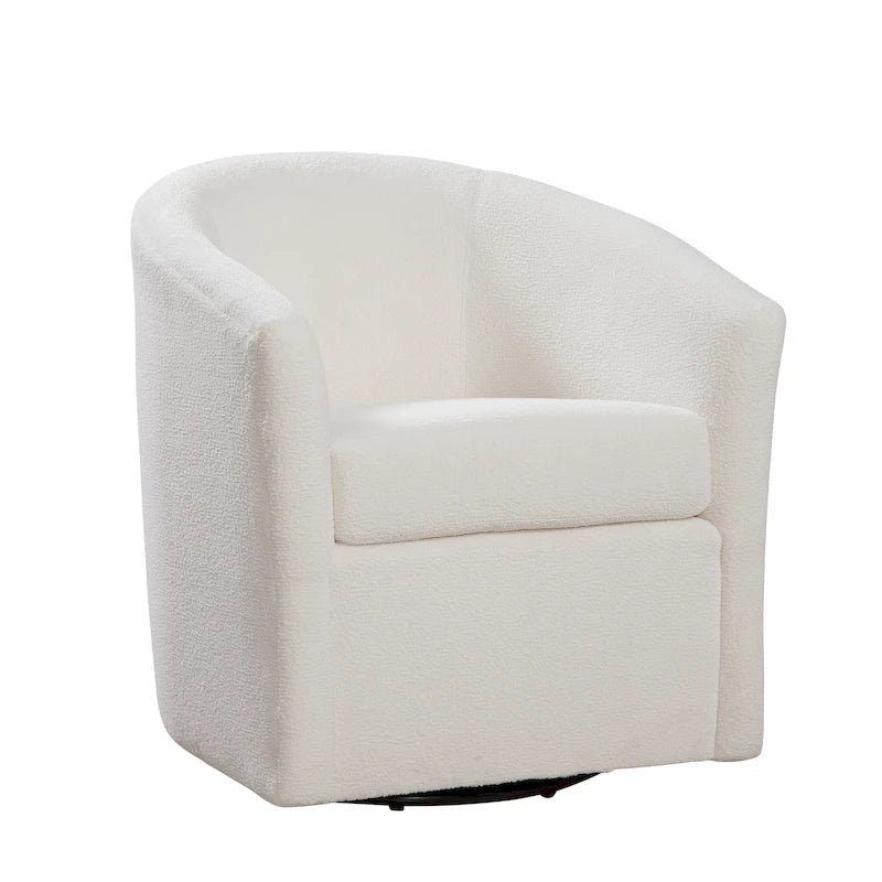 Fauteuil pivotant de style tonneau en tissu haute performance
