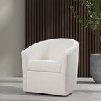 Fauteuil pivotant de style tonneau en tissu haute performance