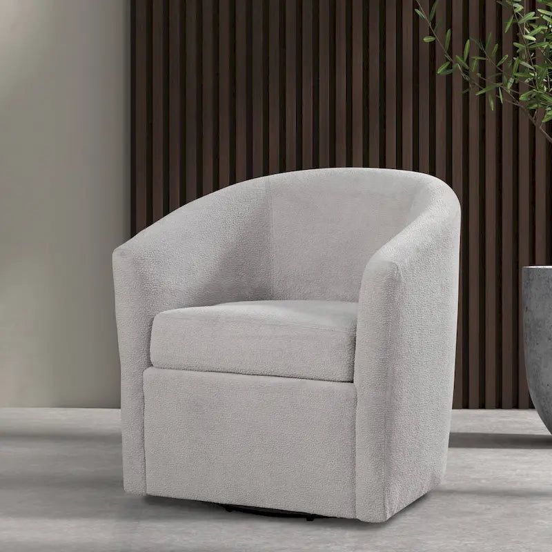 Fauteuil pivotant de style tonneau en tissu haute performance