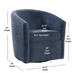 Fauteuil pivotant de style tonneau en tissu haute performance