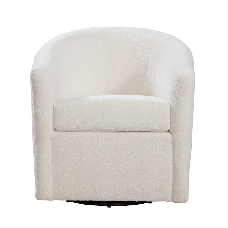 Fauteuil pivotant de style tonneau en tissu haute performance